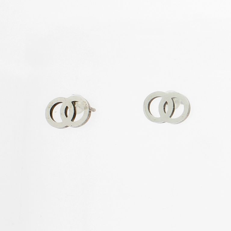 JEWELRY - EARRINGS - SCREW - STAINLESS STEEL - CIRCLES Е768 - 0.9х0.6cm NICKEL - PACKAGE 6 pairs