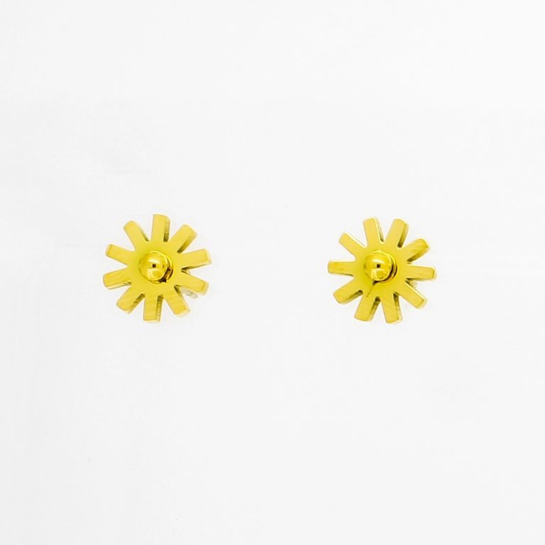 JEWELRY - EARRINGS - SCREW - STAINLESS STEEL - SUN Е765 - 0.9cm GOLD - 1 pair