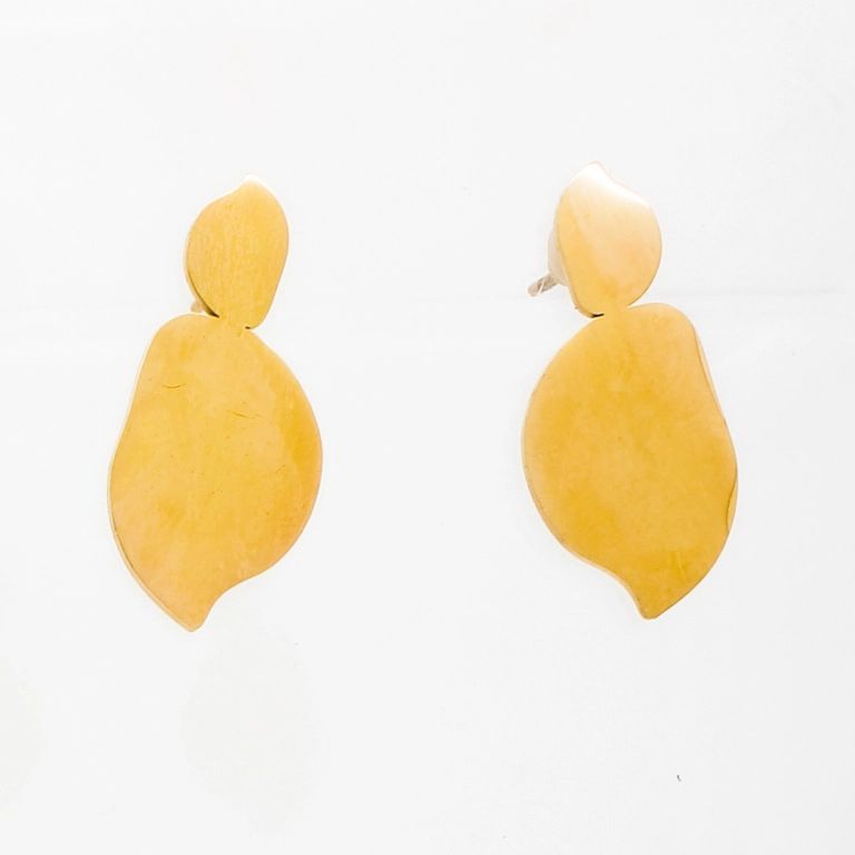 JEWELRY - EARRINGS - SCREW - STAINLESS STEEL - FORM Е732 - 1.1х2.5cm ROSE GOLD - 1 pair