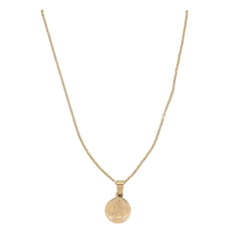  JEWELRY - NECKLACE - BRASS - MEDALLION K154 - 1.2x2.0cm ROSE GOLD - 1pc.