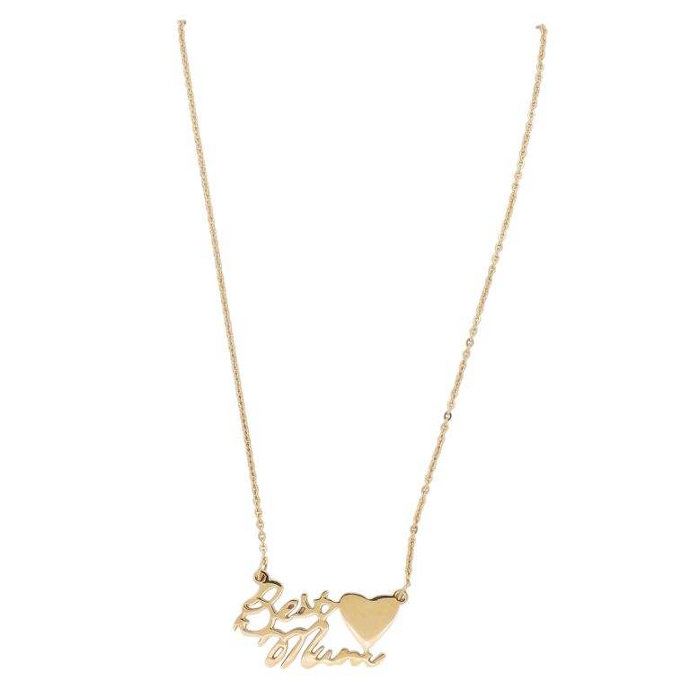  JEWELRY - NECKLACE - BRASS - HEART AND INSCRIPTION K133 - 3.2x1.8cm ROSE GOLD - 1pc.