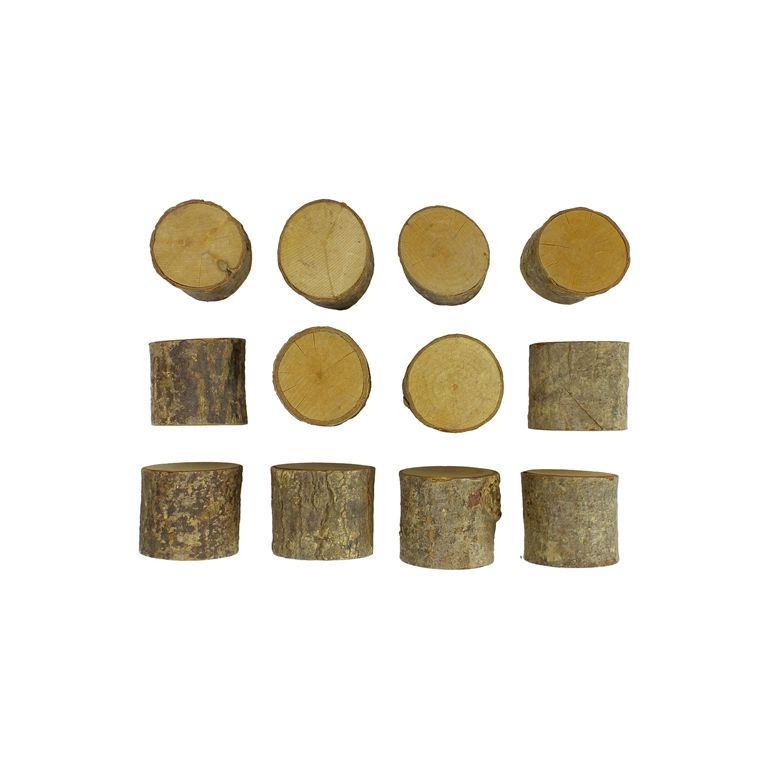 MATERIALS FOR CRAFT AND DECORATION - WOODEN BASES - BLOCK 03 - 4cm - 4-4.5cm NATURAL - SECOND-RATE - PACKAGE 12pcs.