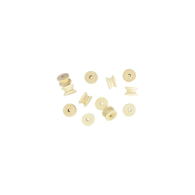 MATERIALS FOR CRAFT AND DECORATION - WOODEN BASES - REEL 01 - 2.4х1.5cm NATURAL - 4pcs.