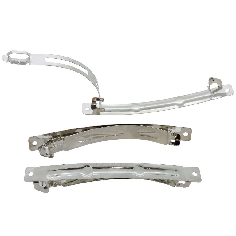 METAL ELEMENTS - FRENCH BARRETTE HAIR CLIPS 03 - 102x12x10mm NICKEL COLOR - 2pcs.