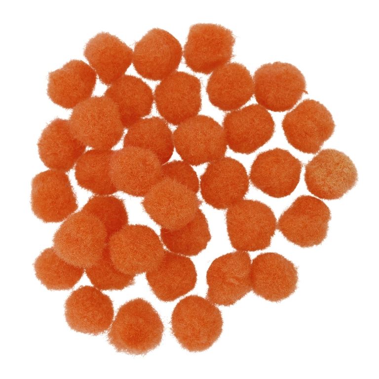 TEXTILE BEADS - POMPON POLYESTER - 10mm ORANGE 61 - PACKAGE 500pcs.
