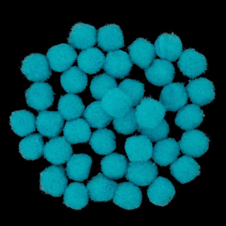 TEXTILE BEADS - POMPON POLYESTER - 10mm BLUE (LIGHT) 62 - PACKAGE 500pcs.