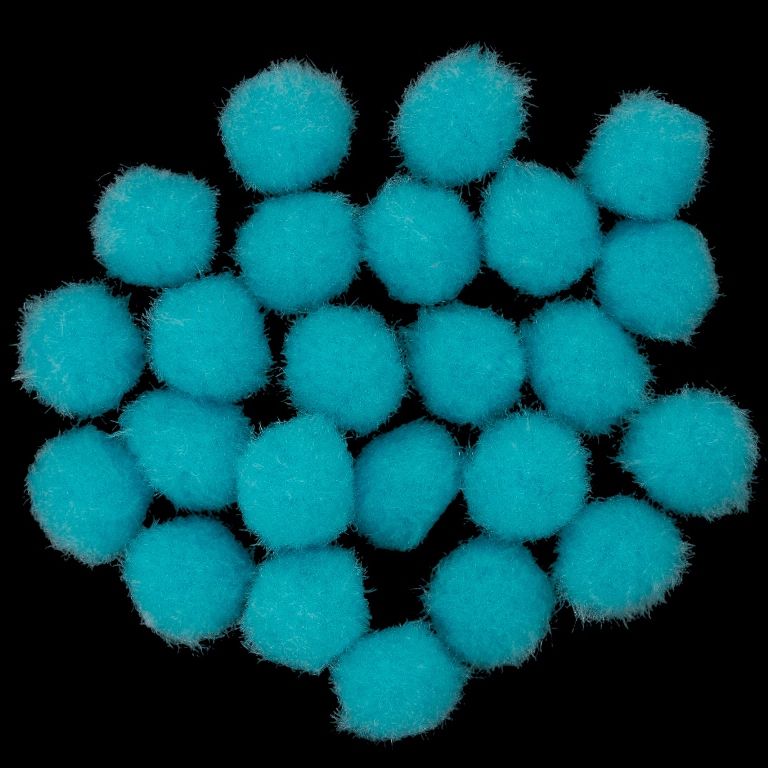 TEXTILE BEADS - POMPON POLYESTER - 12mm BLUE (LIGHT) 62 - PACKAGE 500pcs.