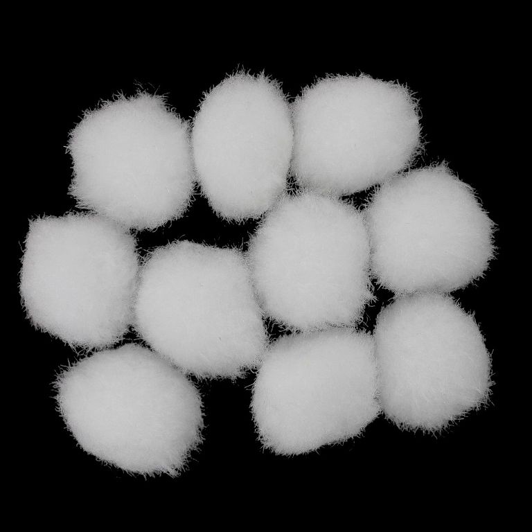 TEXTILE BEADS - POMPON POLYESTER - 18mm WHITE 31 - PACKAGE 200pcs.