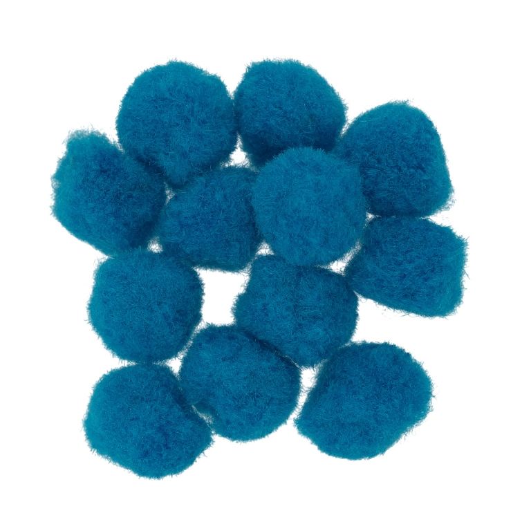 TEXTILE BEADS - POMPON POLYESTER - 18mm BLUE 67 - PACKAGE 200pcs.