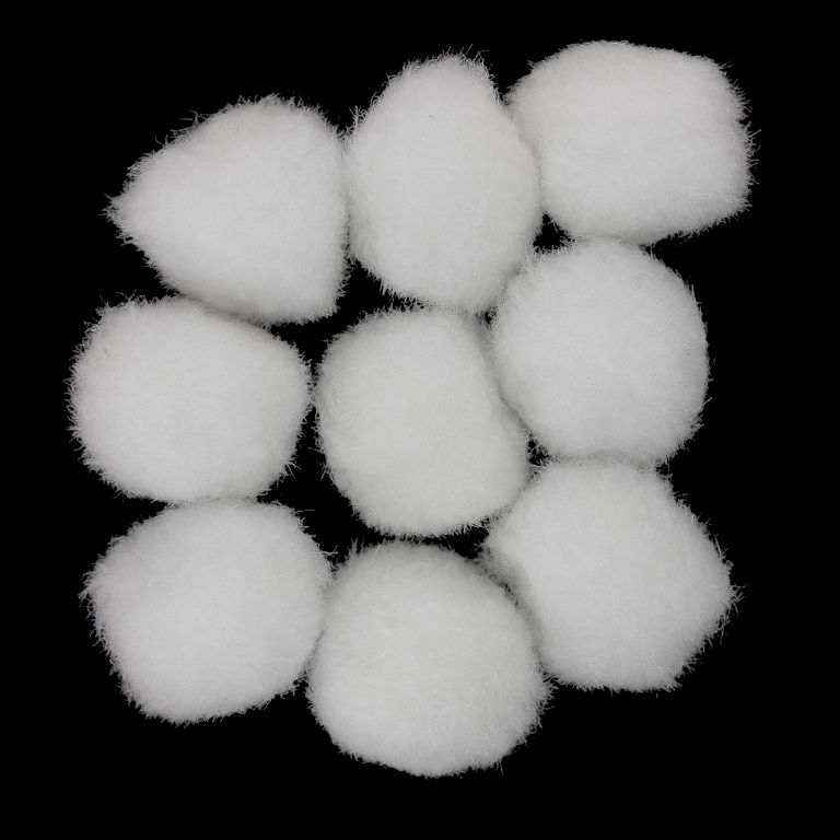 ТЕКСТИЛНИ МЪНИСТА - ПОМПОН ПОЛИЕСТЕРЕН - 20мм БЯЛО 31 - ПАКЕТ 200 бр.