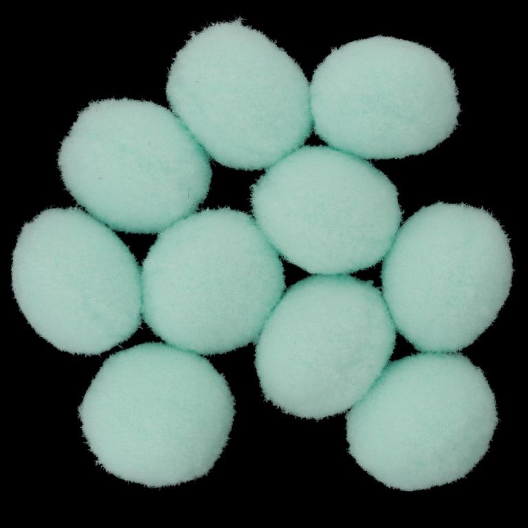 TEXTILE BEADS - POMPON POLYESTER - 20mm BLUE (LIGHT) 73 - PACKAGE 150pcs.