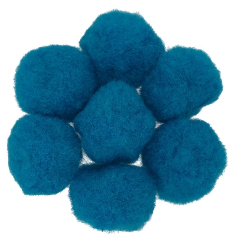 TEXTILE BEADS - POMPON POLYESTER - 25mm BLUE 67 - PACKAGE 100pcs.