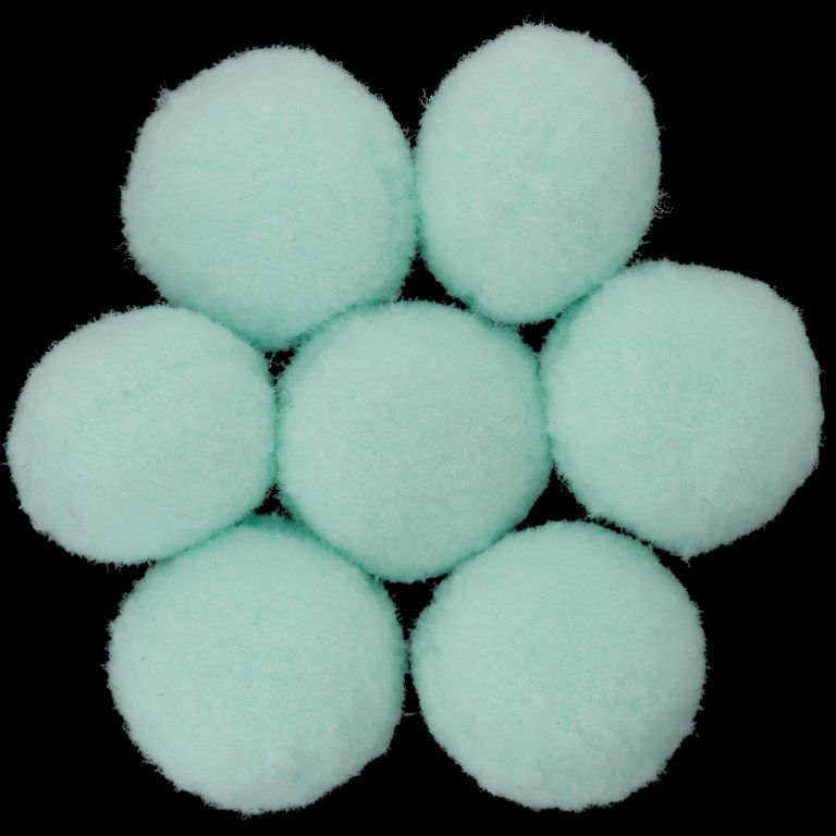 TEXTILE BEADS - POMPON POLYESTER - 25mm BLUE (LIGHT) 73 - PACKAGE 100pcs.