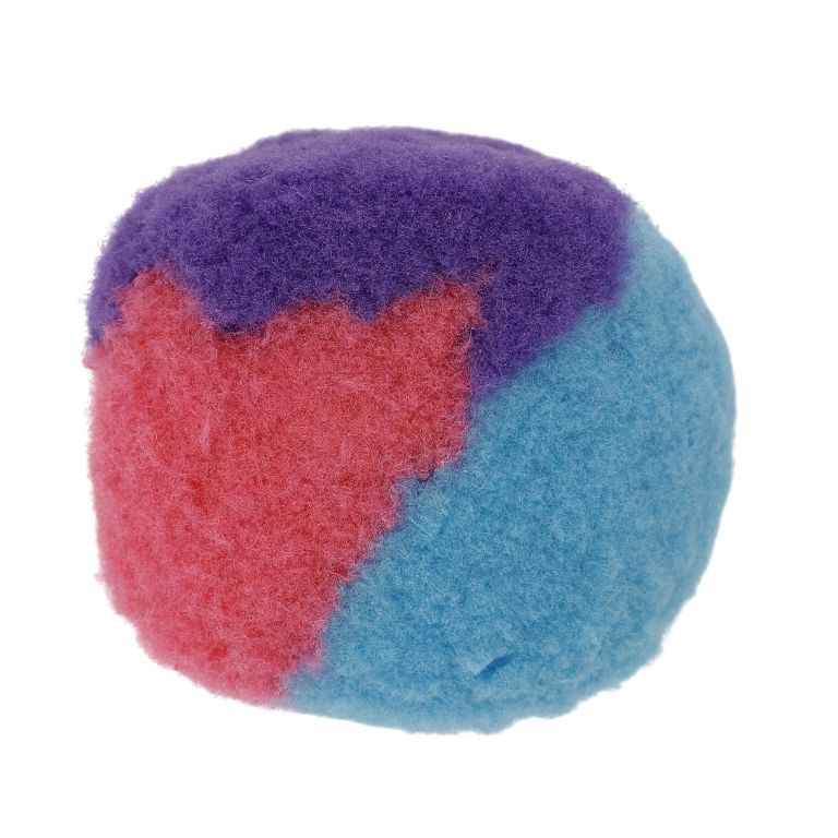 TEXTILE BEADS - POMPON POLYESTER MULTICOLORED - 60mm BLUE (LIGHT)-PINK (DARK)-PURPLE (DARK) - PACKAGE 10pcs.
