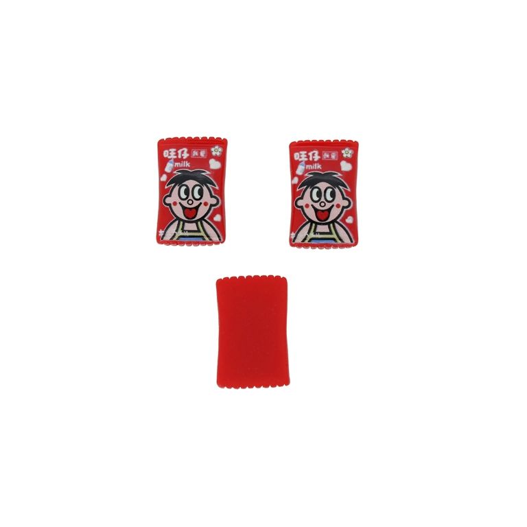 ПЛАСТМАСОВИ МЪНИСТА - РЕЗИН 3D - ЗА ЗАЛЕПВАНЕ - БОНБОН 06 МОМЧЕ - 26х17х6мм ЧЕРВЕНО-БЯЛО-РОЗОВО - ПАКЕТ 30 бр.  