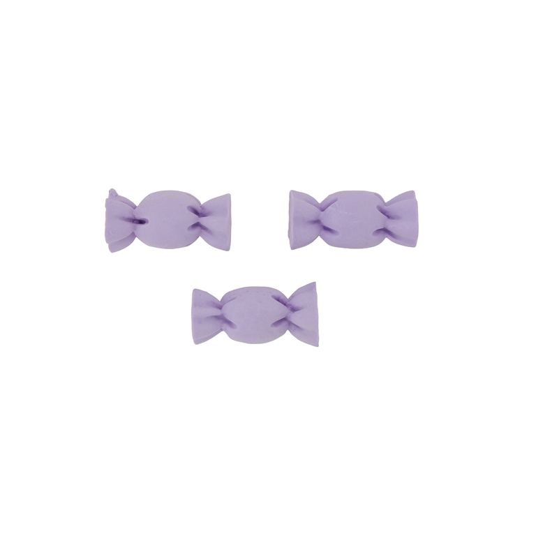 ПЛАСТМАСОВИ МЪНИСТА - РЕЗИН 3D - ЗА ЗАЛЕПВАНЕ - БОНБОН 09 - 28х13х13мм ЛИЛАВО СВ. - ПАКЕТ 30 бр.  