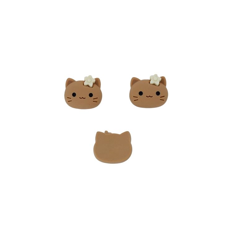 ПЛАСТМАСОВИ МЪНИСТА - РЕЗИН 3D - ЗА ЗАЛЕПВАНЕ - КИТИ 12 - 20х19х8мм КАФЯВО СВ.-ЕКРЮ-ЧЕРНО - ПАКЕТ 30 бр.