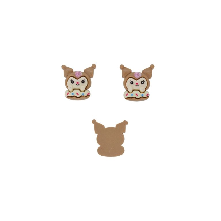 PLASTIC BEADS - RESIN 3D - FOR GLUING - CAT WITH SKULL 03 - 19x21x6mm BROWN-ECRU-PINK - PACKAGE 30pcs. 