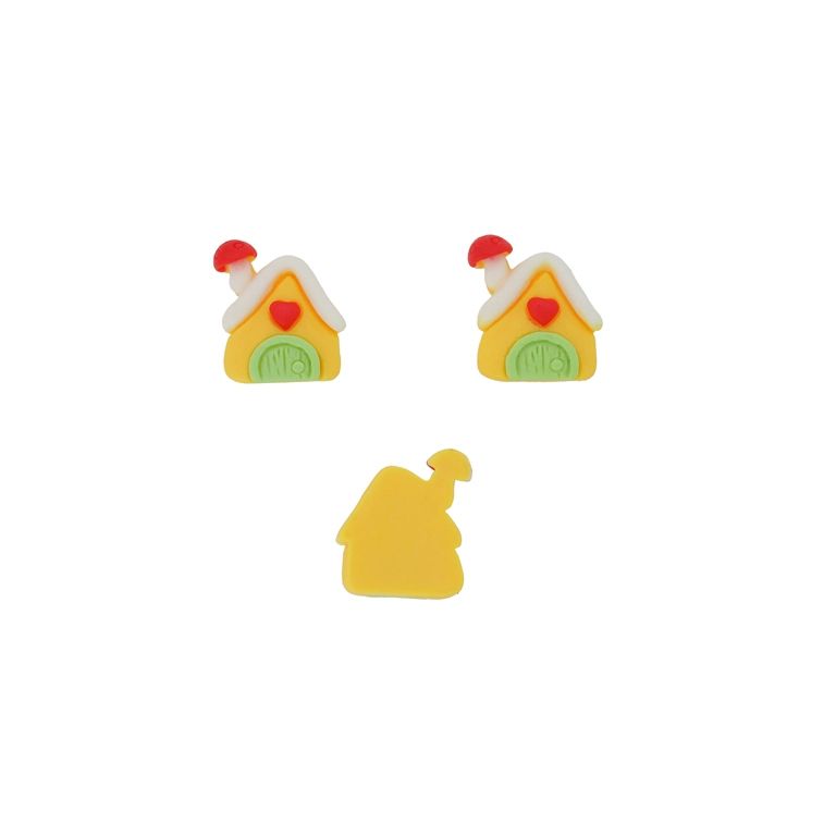 ПЛАСТМАСОВИ МЪНИСТА - РЕЗИН 3D - ЗА ЗАЛЕПВАНЕ - КЪЩА 01 - 20х22х6мм ЖЪЛТО-ЗЕЛЕНО СВ.-ЧЕРВЕНО - ПАКЕТ 30 бр. 