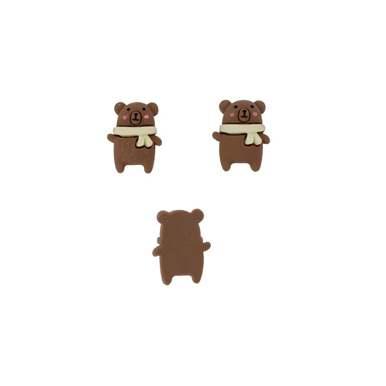 ПЛАСТМАСОВИ МЪНИСТА - РЕЗИН 3D - ЗА ЗАЛЕПВАНЕ - МЕЧЕ 53 - 18х23х8мм КАФЯВО-ЕКРЮ-ЧЕРНО - ПАКЕТ 30 бр.