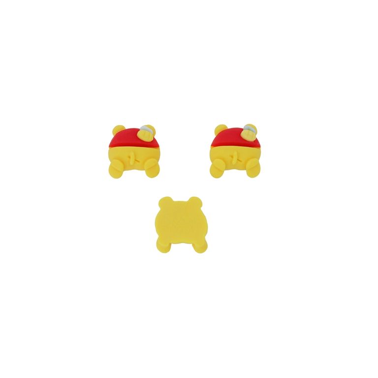 ПЛАСТМАСОВИ МЪНИСТА - РЕЗИН 3D - ЗА ЗАЛЕПВАНЕ - МЕЧО ПУХ 04 - 17х21х12мм ЖЪЛТО-ЧЕРВЕНО-СИНЬО СВ. - ПАКЕТ 30 бр. 