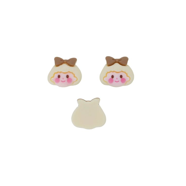 ПЛАСТМАСОВИ МЪНИСТА - РЕЗИН 3D - ЗА ЗАЛЕПВАНЕ - МОМИЧЕ 31 - 22х22х8мм ЕКРЮ-РОЗОВО СВ.-КАФЯВО СВ. - ПАКЕТ 30 бр.  