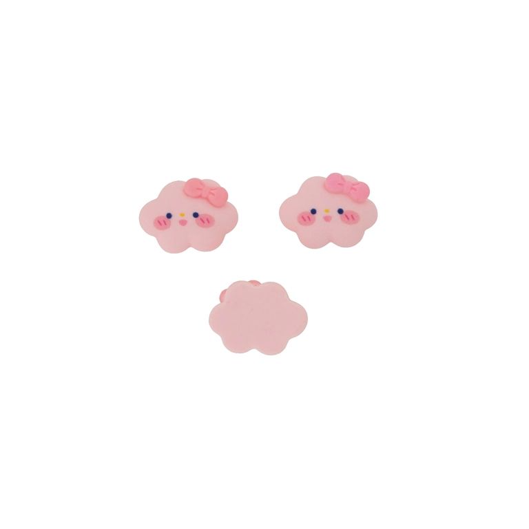 ПЛАСТМАСОВИ МЪНИСТА - РЕЗИН 3D - ЗА ЗАЛЕПВАНЕ - ОБЛАК С ПАНДЕЛКА 01 - 23х19х8мм РОЗОВО СВ.-РОЗОВО-ЧЕРНО - ПАКЕТ 30 бр. 