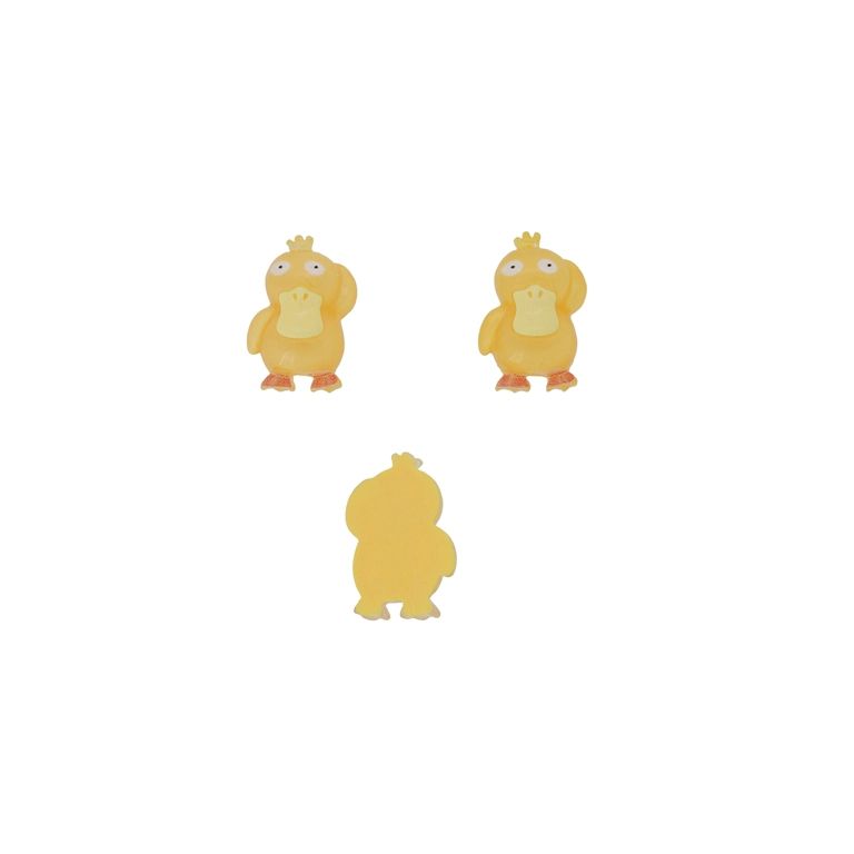 PLASTIC BEADS - RESIN 3D - FOR GLUING - DUCK 06 - 15x28x8mm YELLOW-YELLOW (LIGHT)-TRANSPARENT - PACKAGE 30pcs.