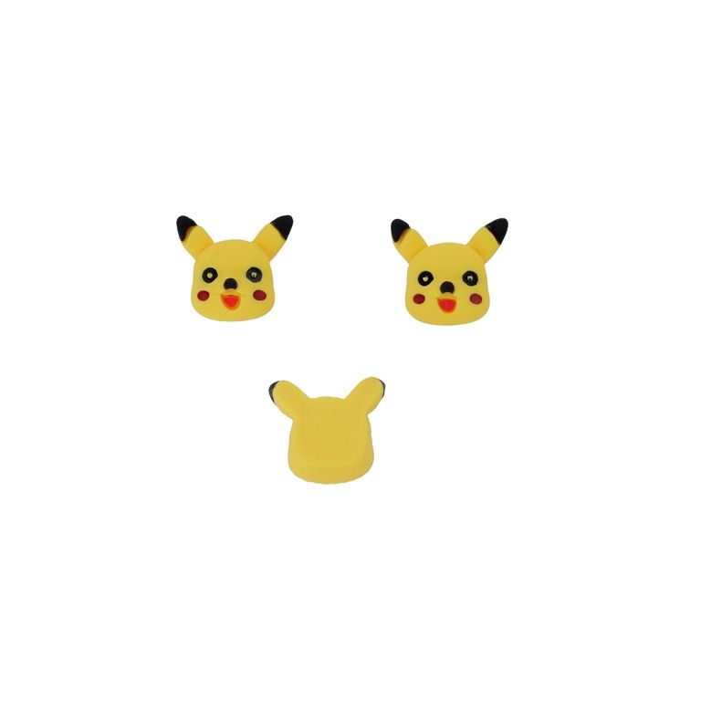 ПЛАСТМАСОВИ МЪНИСТА - РЕЗИН 3D - ЗА ЗАЛЕПВАНЕ - ПИКАЧУ 04 - 20х18х10мм ЖЪЛТО-ЧЕРНО-ЧЕРВЕНО - ПАКЕТ 30 бр. 