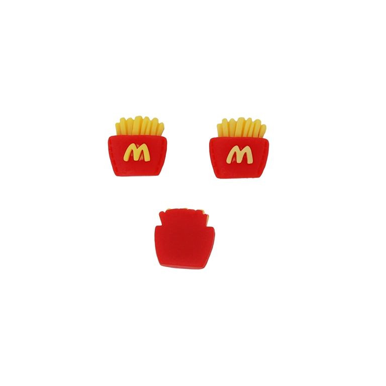 ПЛАСТМАСОВИ МЪНИСТА - РЕЗИН 3D - ЗА ЗАЛЕПВАНЕ - ПЪРЖЕНИ КАРТОФКИ 04 - 16х22х3мм ЧЕРВЕНО-ЖЪЛТО - ПАКЕТ 30 бр. 