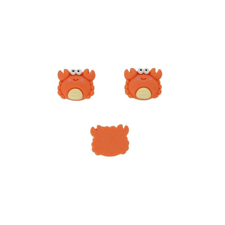 ПЛАСТМАСОВИ МЪНИСТА - РЕЗИН 3D - ЗА ЗАЛЕПВАНЕ - РАК 03 - 21х19х8мм ОРАНЖЕВО-ЖЪЛТО СВ. - ПАКЕТ 30 бр. 