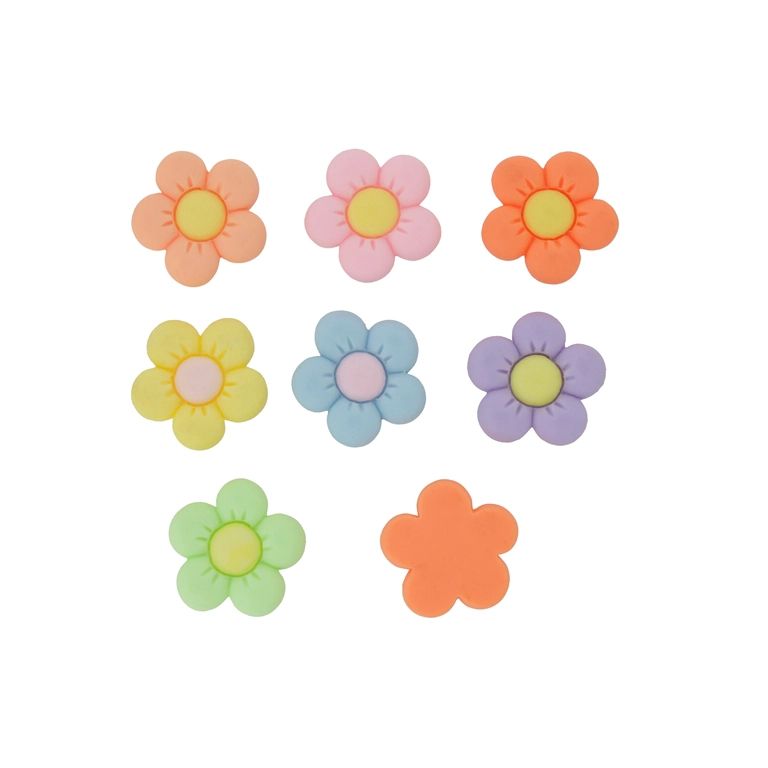 PLASTIC BEADS - RESIN 3D - FOR GLUING - FLOWER 25 - 22x25x5mm MIX - PACKAGE 30pcs.