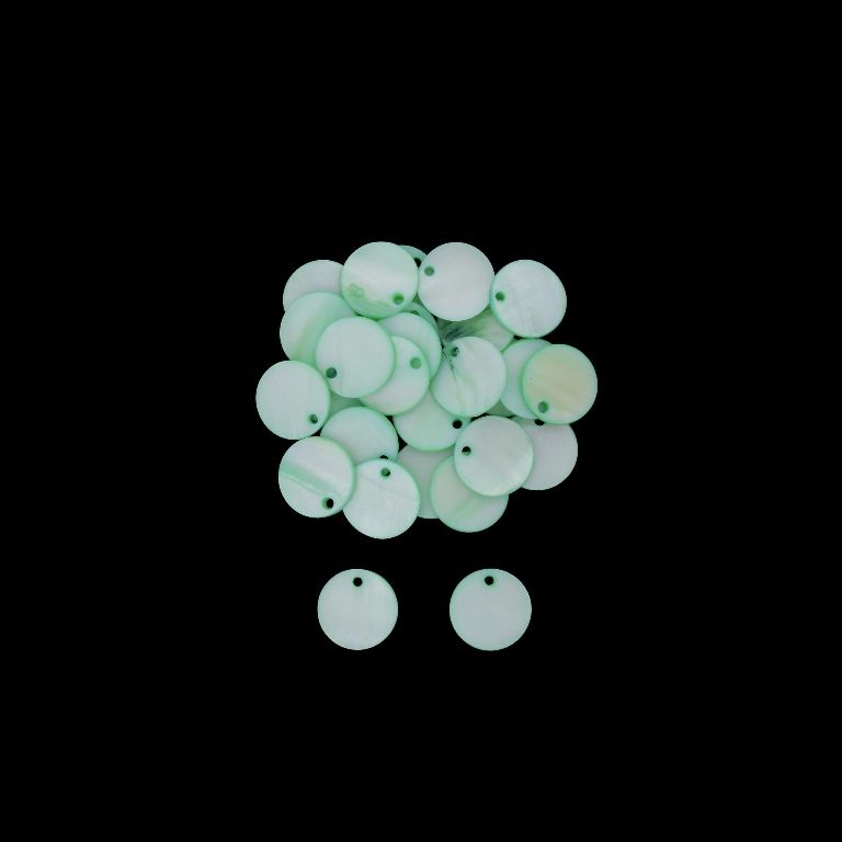 MOTHER OF PEARL BEADS - PENDANT - CIRCLE 01 - 15x1.5mm MINT - PACKAGE 200pcs. Hole-1.6mm 
