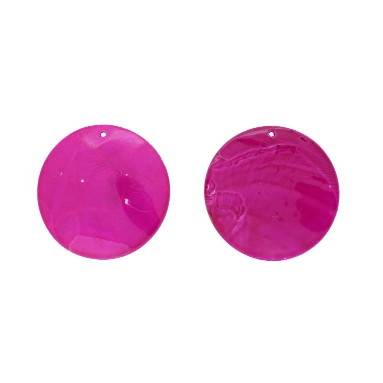 MOTHER OF PEARL BEADS - PENDANT - CIRCLE 01 - 55x2.0mm CYCLAMEN - SECOND-RATE - PACKAGE 10pcs. Hole-1.8mm 