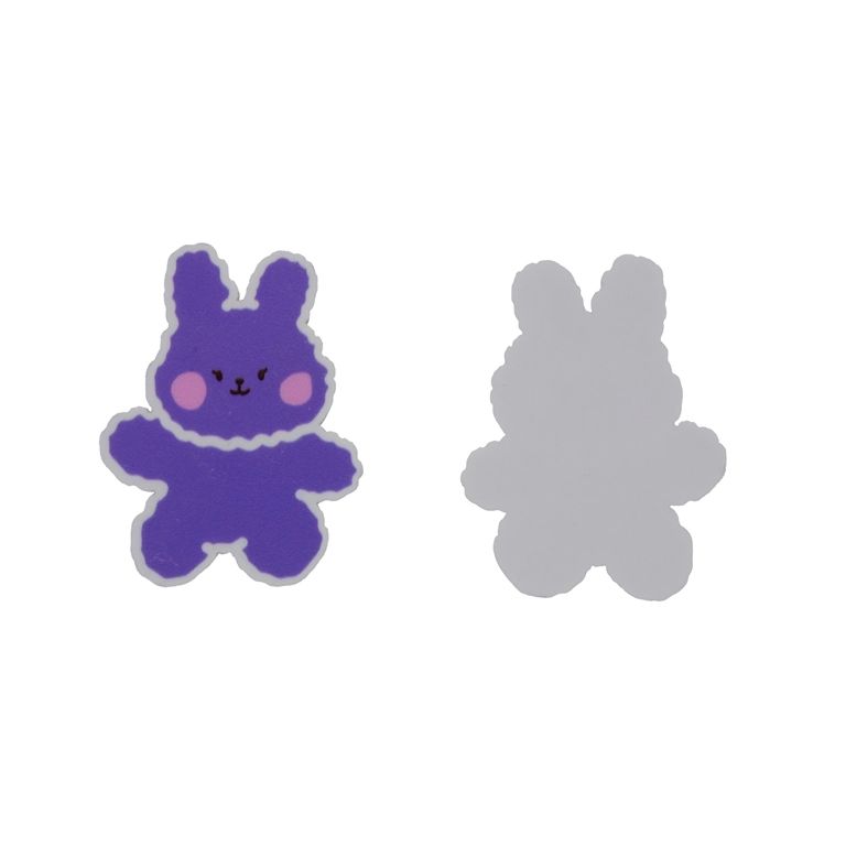 ПЛАСТМАСОВИ МЪНИСТА - РЕЗИН 2D - ЗА ЗАЛЕПВАНЕ - ЗАЕК 34 - 38х50х1.7мм ЛИЛАВО-РОЗОВО СВ.-БЯЛО - ПАКЕТ 20 бр.