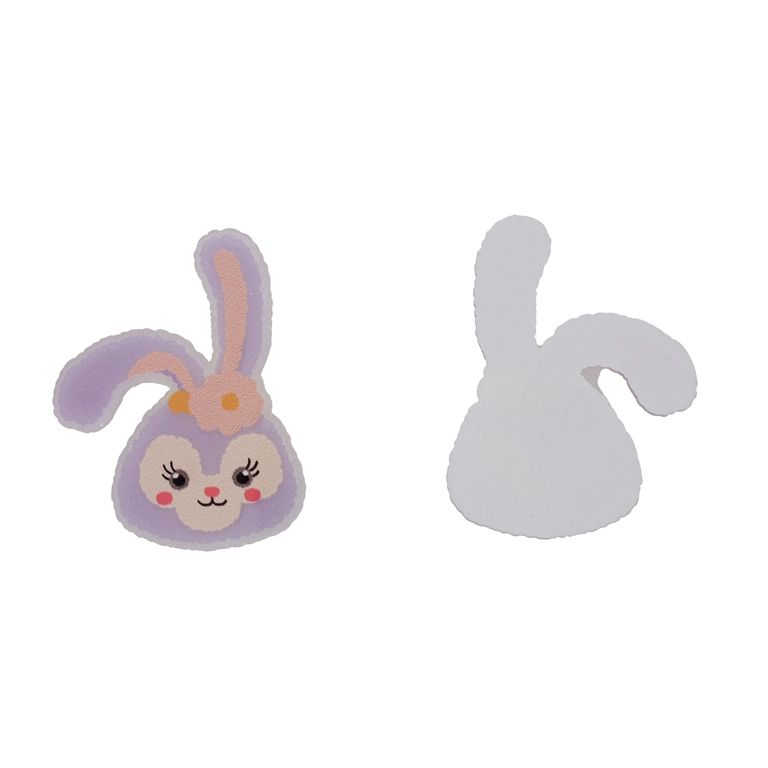 ПЛАСТМАСОВИ МЪНИСТА - РЕЗИН 2D - ЗА ЗАЛЕПВАНЕ - ЗАЕК 38 - 37х51х2мм ЛИЛАВО СВ.-РОЗОВО СВ.-ЕКРЮ - ПАКЕТ 20 бр.