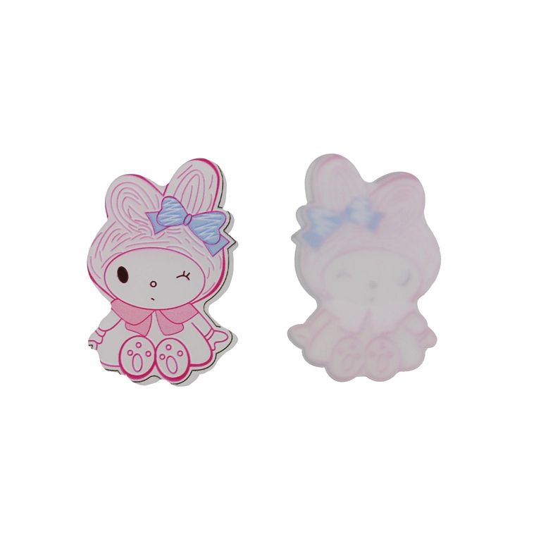 ПЛАСТМАСОВИ МЪНИСТА - РЕЗИН 2D - ЗА ЗАЛЕПВАНЕ - ЗАЕК 42 - 34х52х2мм РОЗОВО СВ.-СИНЬО-ЦИКЛАМА - ПАКЕТ 20 бр.