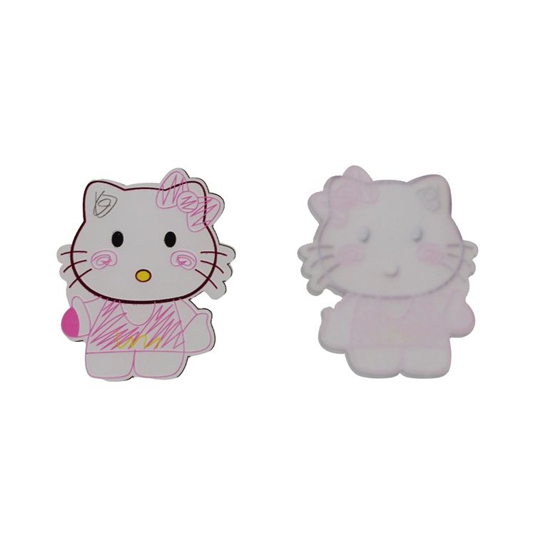 ПЛАСТМАСОВИ МЪНИСТА - РЕЗИН 2D - ЗА ЗАЛЕПВАНЕ - КИТИ 14 - 39х47х2мм РОЗОВО-ЧЕРНО-ЖЪЛТО - ПАКЕТ 20 бр.