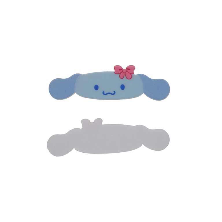 ПЛАСТМАСОВИ МЪНИСТА - РЕЗИН 2D - ЗА ЗАЛЕПВАНЕ - КУЧЕ 24 ПАНДЕЛКА - 67х20х1.8мм СИНЬО СВ.-СИНЬО-РОЗОВО - ПАКЕТ 20 бр.