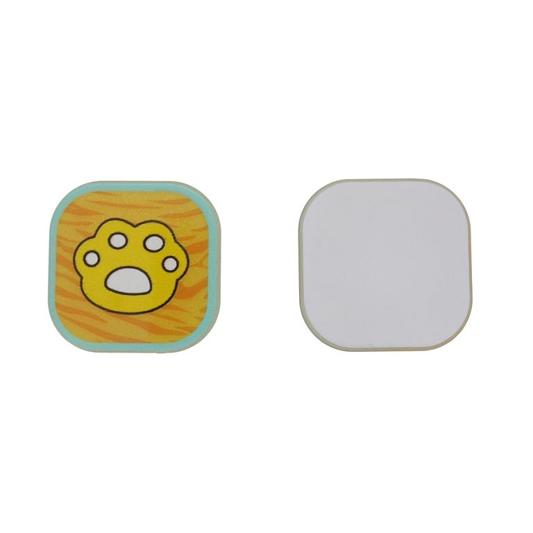 ПЛАСТМАСОВИ МЪНИСТА - РЕЗИН 2D - ЗА ЗАЛЕПВАНЕ - ЛАПА 01 - 39х39х2мм ЖЪЛТО-ОРАНЖЕВО-ТЮРКОАЗ СВ. - ПАКЕТ 20 бр.