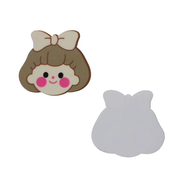 PLASTIC BEADS - RESIN 2D - FOR GLUING - GIRL 39 - 47x43x1.6mm BEIGE (DARK)-ECRU-CYCLAMEN - PACKAGE 20pcs.