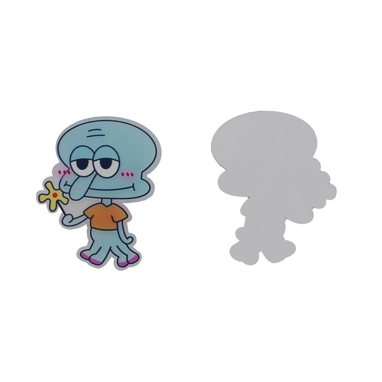 ПЛАСТМАСОВИ МЪНИСТА - РЕЗИН 2D - ЗА ЗАЛЕПВАНЕ - ОКТОПОД 04 SQUIDWARD - 40х50х2мм СИНЬО СВ.-ОРАНЖЕВО-ЖЪЛТО - ПАКЕТ 20 бр.