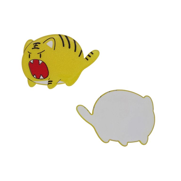 ПЛАСТМАСОВИ МЪНИСТА - РЕЗИН 2D - ЗА ЗАЛЕПВАНЕ - ТИГЪР 18 - 53х38х2мм ЖЪЛТО-ЧЕРВЕНО-ЧЕРНО - ПАКЕТ 20 бр.