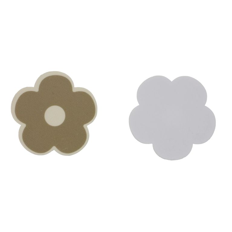PLASTIC BEADS - RESIN 2D - FOR GLUING - FLOWER 29 - 45x2mm BEIGE (DARK)-ECRU - PACKAGE 20pcs.
