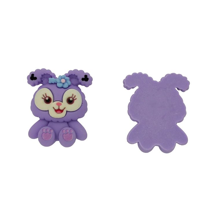 ПЛАСТМАСОВИ МЪНИСТА - РЕЗИН 3D - ЗА ЗАЛЕПВАНЕ - ЗАЕК 43 - 36х43х11мм ЛИЛАВО-СИНЬО-ЕКРЮ - ПАКЕТ 10 бр.