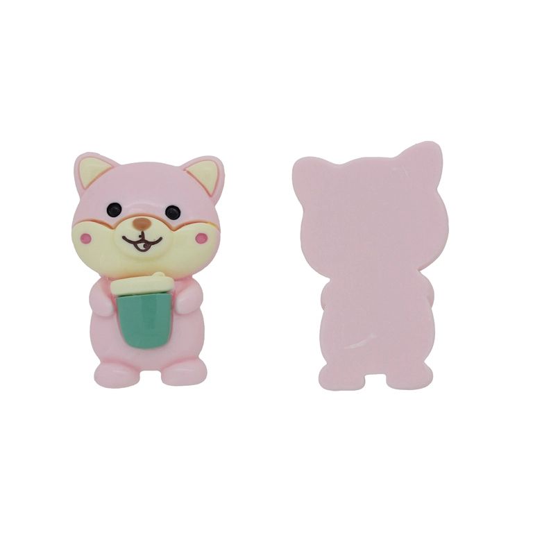 ПЛАСТМАСОВИ МЪНИСТА - РЕЗИН 3D - ЗА ЗАЛЕПВАНЕ - КОТКА 10 ЧАША - 34х56х13мм РОЗОВО СВ.-ЕКРЮ-ТЮРКОАЗ - ПАКЕТ 10 бр.