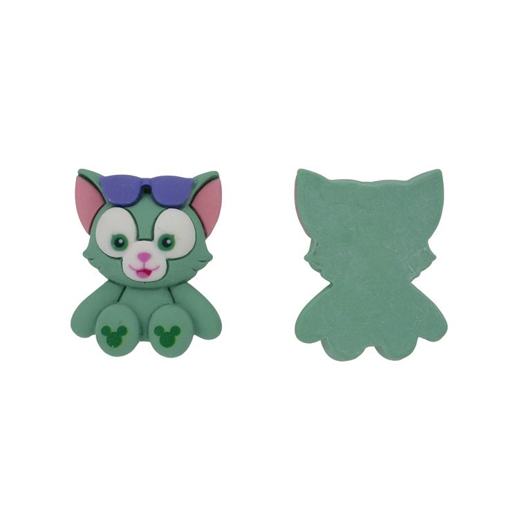 ПЛАСТМАСОВИ МЪНИСТА - РЕЗИН 3D - ЗА ЗАЛЕПВАНЕ - КОТКА 12 ОЧИЛА - 34х43х10мм ТЮРКОАЗ-СИНЬО-БЯЛО - ПАКЕТ 10 бр.