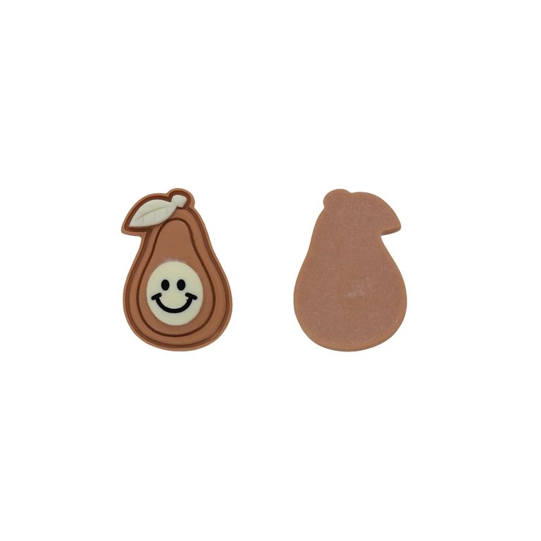 ПЛАСТМАСОВИ МЪНИСТА - РЕЗИН 3D - ЗА ЗАЛЕПВАНЕ - КРУША 01 УСМИВКА - 25х37х10мм КАФЯВО СВ.-ЕКРЮ-ЧЕРНО - ПАКЕТ 20 бр.