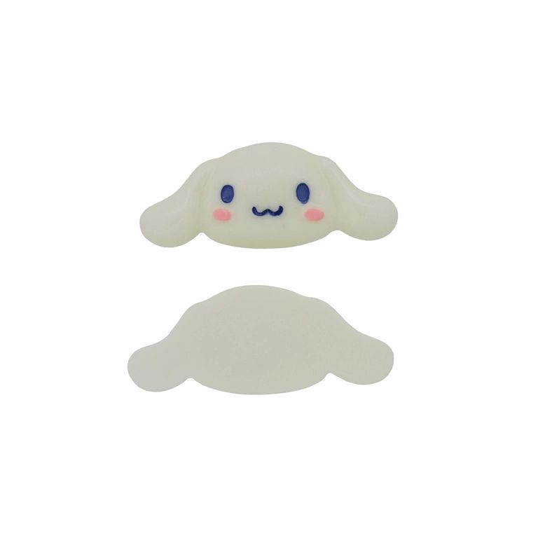 ПЛАСТМАСОВИ МЪНИСТА - РЕЗИН 3D - ЗА ЗАЛЕПВАНЕ - КУЧЕ 32 - 58х24х6мм БЯЛО-СИНЬО-РОЗОВО СВ. - ПАКЕТ 20 бр.