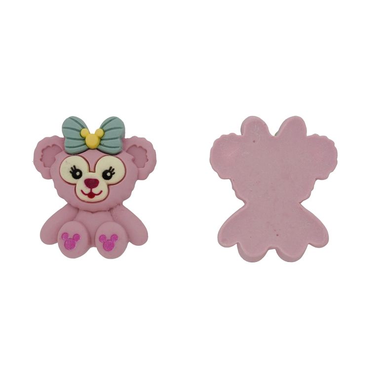 ПЛАСТМАСОВИ МЪНИСТА - РЕЗИН 3D - ЗА ЗАЛЕПВАНЕ - МЕЧЕ 63 ПАНДЕЛКА - 39х46х10мм РОЗОВО СВ.-ЕКРЮ-ТЮРКОАЗ - ПАКЕТ 10 бр.